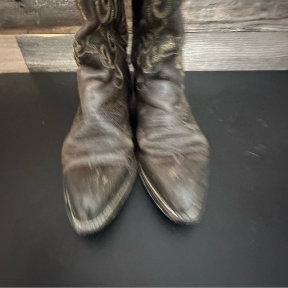 Justin Western Boots Style #2252 Bay Apache Distressed Brown Leather Mens 7.5 EE - Picture 5 of 10